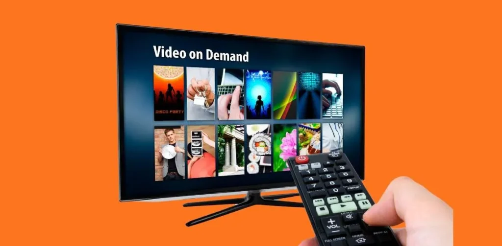 4K Smart TV Gadgets in modern living room with LED lights and minimalist decor, showcasing advanced home entertainment technology.