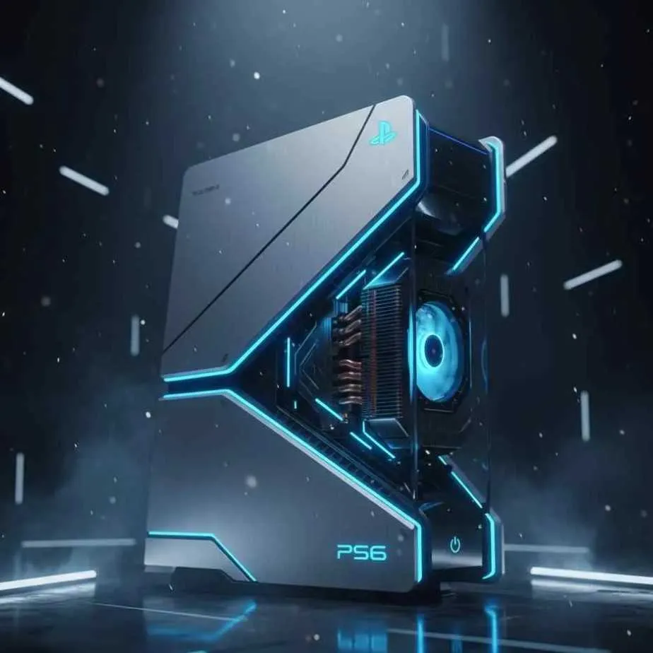 Artist’s impression of Sony Teases potential PS6 design — not an official product.